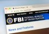 FBI website homepage on computer screen.