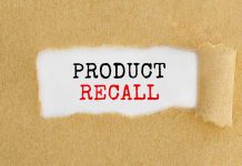 Text "Product Recall" on torn brown paper.