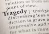 Dictionary page showing the word tragedy definition