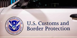 U.S. Customs and Border Protection vehicle logo and text.