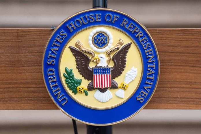1890335218 featured image United States House of Representatives emblem on a podium.