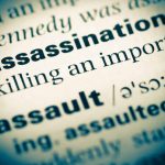 Dictionary page with word assassination highlighted