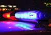 Police car with red and blue lights