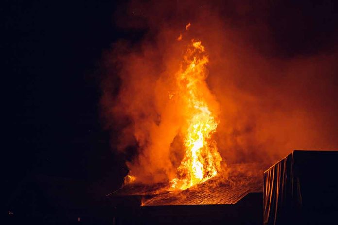 2157190917 featured image Building engulfed in large flames at night