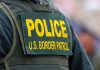 Police US Border Patrol uniform closeup