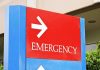 Emergency sign with arrow pointing right