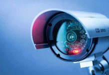 Close up of a CCTV security camera