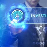 Man pointing at Investigate magnifying glass icon.