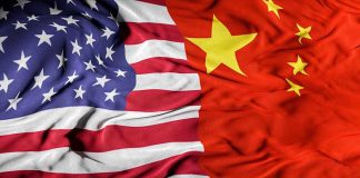 U.S. Influence ERODED—China Moves In Fast United States flag merged with China flag.