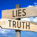 SHOCKING Break — Democrat Exposes Party’s Lies Signs pointing to Lies and Truth against sky.