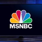 MSNBC logo displayed on a television screen