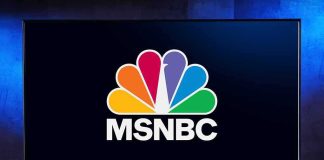 MSNBC Attack on Vance Marriage Sparks OUTRAGE MSNBC logo displayed on a television screen