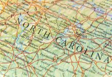 GOP Targets Swing District — North Carolina Game-Changer Detailed map of North Carolina showing cities and roads