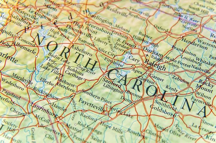 shutterstock_531425212.jpg Detailed map of North Carolina showing cities and roads