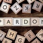 Explosive Pardons — Trump’s RIVETING MOVE Wooden letter blocks arranged to spell PARDON on a wooden surface