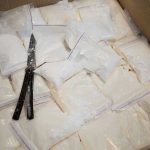 Mexico’s Government COLLAPSES Against Brutal Cartels Bags of white powder with scissors in cardboard box.