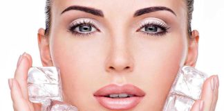 Lip Filler Trip Ends in Hot-Car Horror Woman holding ice cubes near her face.