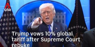 Trump vows new 10% global tariff, reacts angrily after