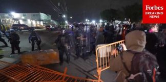 Protesters Rally Outside Of Newark's Delaney Hall ICE Detention Facility, Clash With Law Enforcement