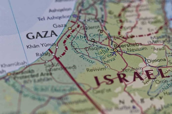 shutterstock_2372927031 Map close-up of Gaza and southern Israel