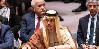 Assassination Leak Rattles Ceasefire Talks Saudi Arabian representative speaking at a United Nations meeting