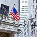 Wall Street Invades Oval Office Facade of the New York Stock Exchange with an American flag and Wall Street sign