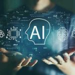 AI Emerges as Wild Card in 2026 Midterms Person holding virtual icons related to artificial intelligence.