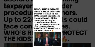 Vance & RFK Jr. Refer Hospitals to DOJ Over Youth Gender Care