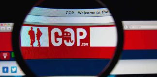 Donate $1 to Trump and THIS Could Be Collected Magnifying glass focusing on GOP website banner