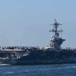 Trump Hardens The Iran Deal Aircraft carrier cruising at sea