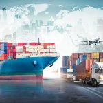 Why Trump Cut a DIESEL Deal With Russia Cargo ship with containers alongside trucks, plane, and forklifts at a port