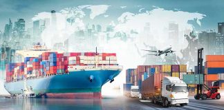 Why Trump Cut a DIESEL Deal With Russia Cargo ship with containers alongside trucks, plane, and forklifts at a port
