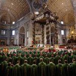Pope Calls Death Penalty ‘INADMISSIBLE’ Again Jonathan Cyprien among clergy during a mass in a grand cathedral interior