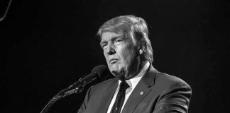 Fox Host’s Vulgar Trump Dig BACKFIRES Donald Trump speaking at a microphone in a black-and-white photo